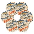 thumbnail image 7 of Yayeee 6 PCS Drink Coasters with Holder Set Woven Absorbent Round Tabletop Hot Pad, Blue Sardines Pattern, 7 of 7