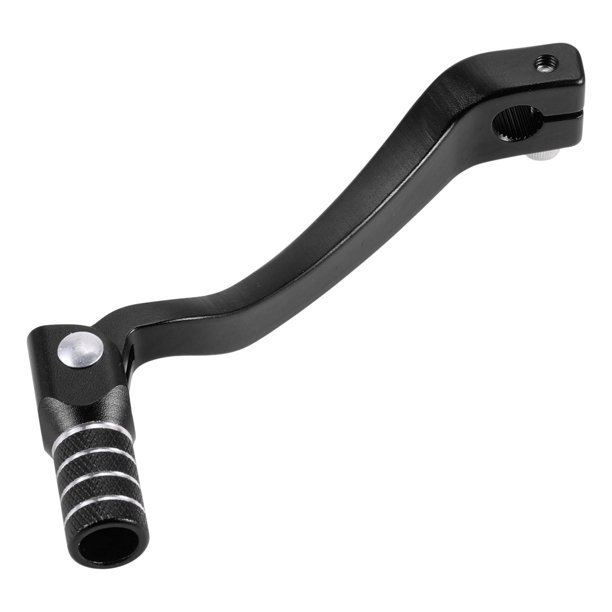 Palanca de cambio de motocicleta plegable Unique Bargains para Kayo T6, aleación de aluminio, palanca de cambio negra con cabeza negra y anillo de tono plateado