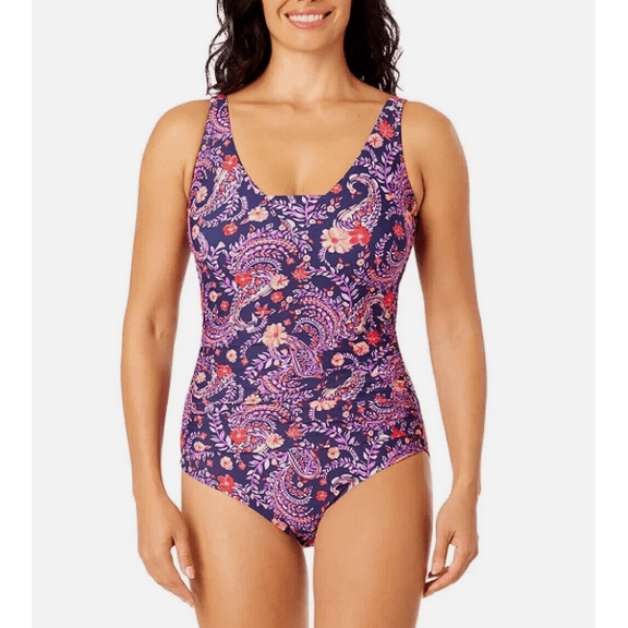 Lands' End Ladies' One Piece Swimsuit Large Light Purple