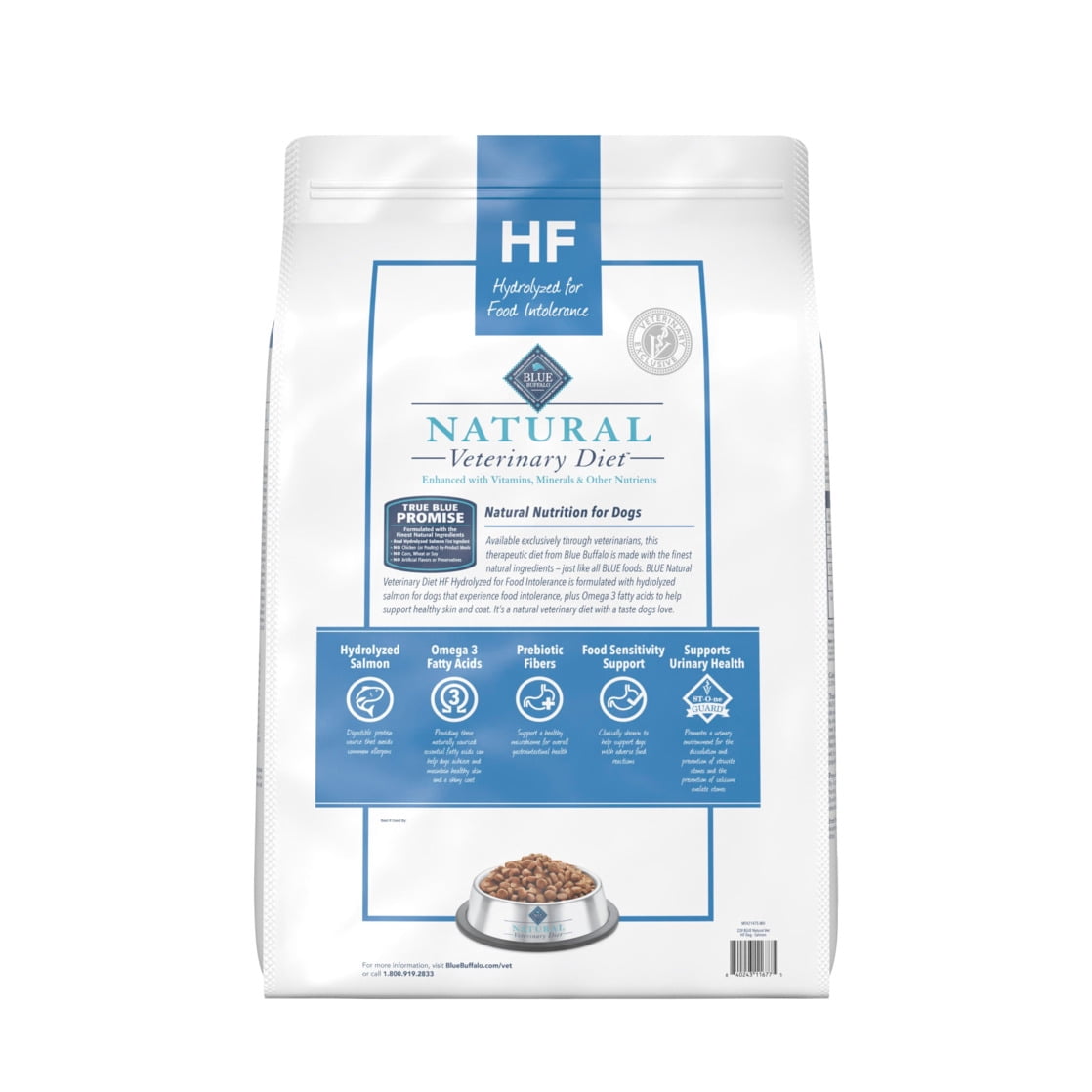 Blue Buffalo Veterinary Diet HF Hydrolyzed Food Intolerance Dry Dog Food, Salmon, 22-lb. Bag