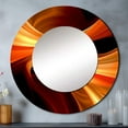 thumbnail image 1 of Designart "Warm Fractal Design in Orange I" Fractals Orange Large Round Mirror - Round Mirror Wall Décor - Contemporary Round Printed Mirror 23" x 23" Inch, 1 of 5