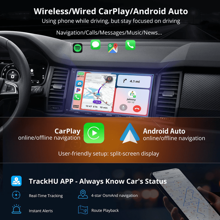 ATOTO Car Stereo with Backup Camera Double Din Car Stereo 7'' Car