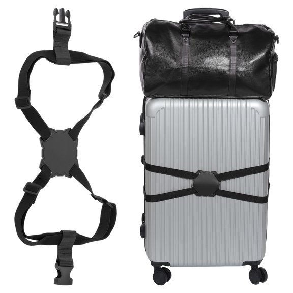 Uxcell Luggage Strap Bag Bungee Elastic Suitcase Adjustable Belt for Suitcases Add A Bag, Black