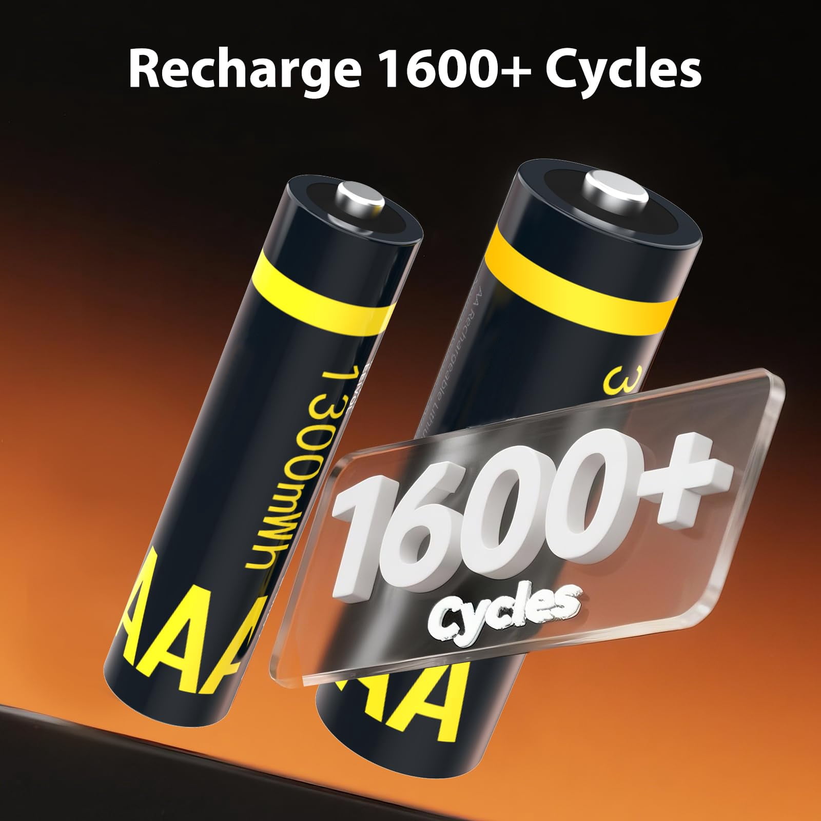 Rechargeable 6 AA and 2 AAA Batteries Lithium with Fast Charger, 8 Pack 1.5V Rechargeable Lithium Batteries, 1600 Cycles Long Lasting Battery with Integrated Charging Storage Box