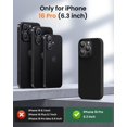 thumbnail image 5 of KOMI Designed for iPhone 16 Pro Case,Shockproof Liquid Silicone Protective Phone Case with Soft Anti-Scratch Microfiber Lining Ultra Slim Drop Protection Phone Cover 6.3 inch Black, 5 of 5
