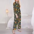 thumbnail image 3 of Daiia Pumpkins And Sunflowers2 for Women's Long-Sleeved Pajama Set – Soft & Comfortable Sleepwear Button-Up Pajamas Cozy Lounge Wear-Large, 3 of 7