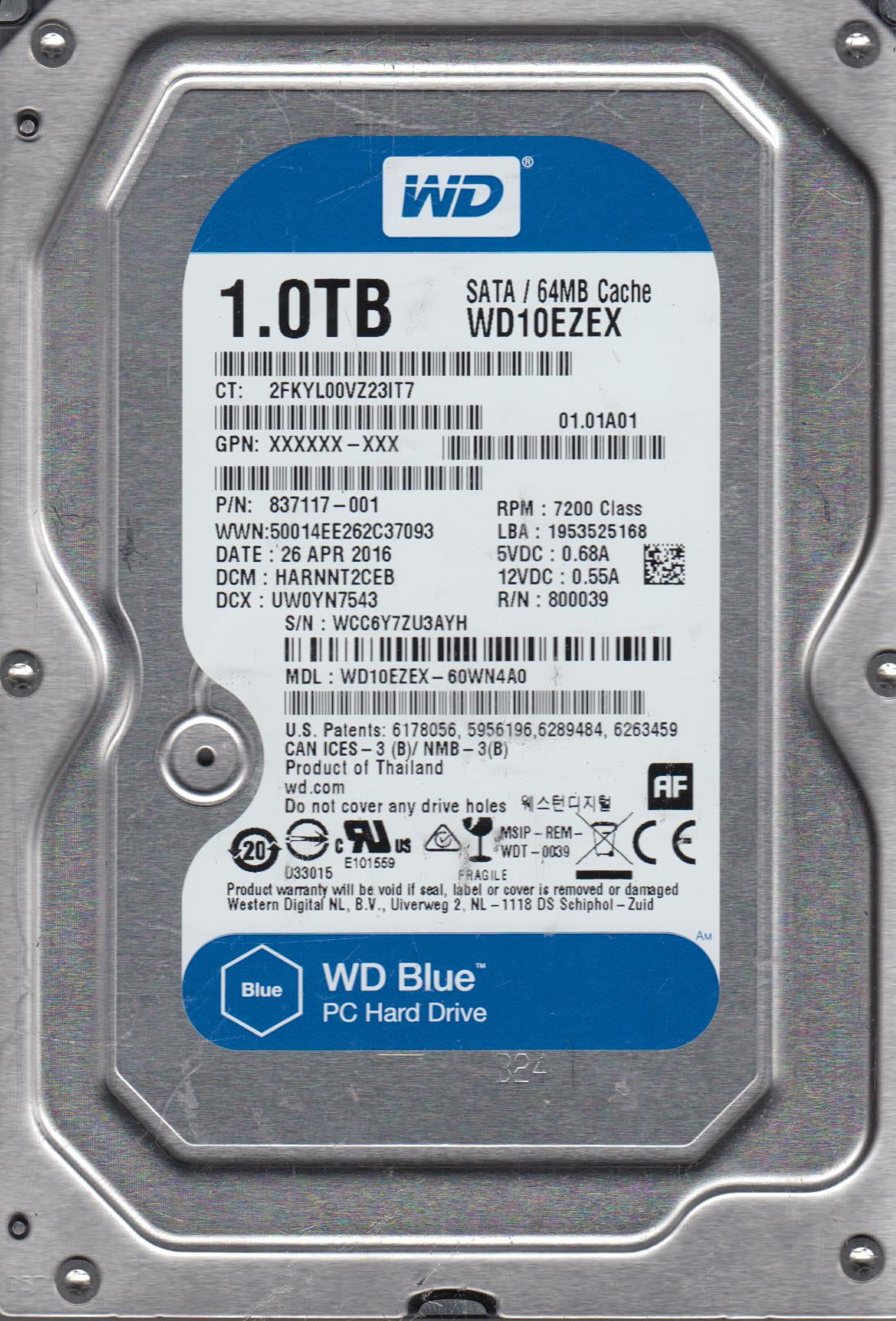 Western Digital WD Blue 6TB HDD ② Amazon.com: Western Digital 6TB WD Blue PC Internal Hard Drive