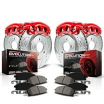 PowerStop Front and Rear Z23 Evolution Sport Brake Pad and Rotor Kit with Red Powder Coated Calipers Fits: FORD Select Models KC4357