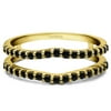 TwoBirch 0.24 Ct. Double Shared Prong Curved Ring Guard In 10k Solid Gold and Black Diamonds