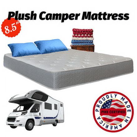 Pike's Brand Plush 8.5" Camper Mattress - Made in The USA Odd Size Mattresses Boat, Camper, Rv, Antique Bed Frame (Three Quarter (48" x 75"))
