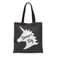 thumbnail image 1 of JSDART Sac Fourre-Tout en Toile Silhouette Noire de Licorne Rêve Inspirant Grand Sac d'Épicerie Réutilisable Durable, 1 of 1