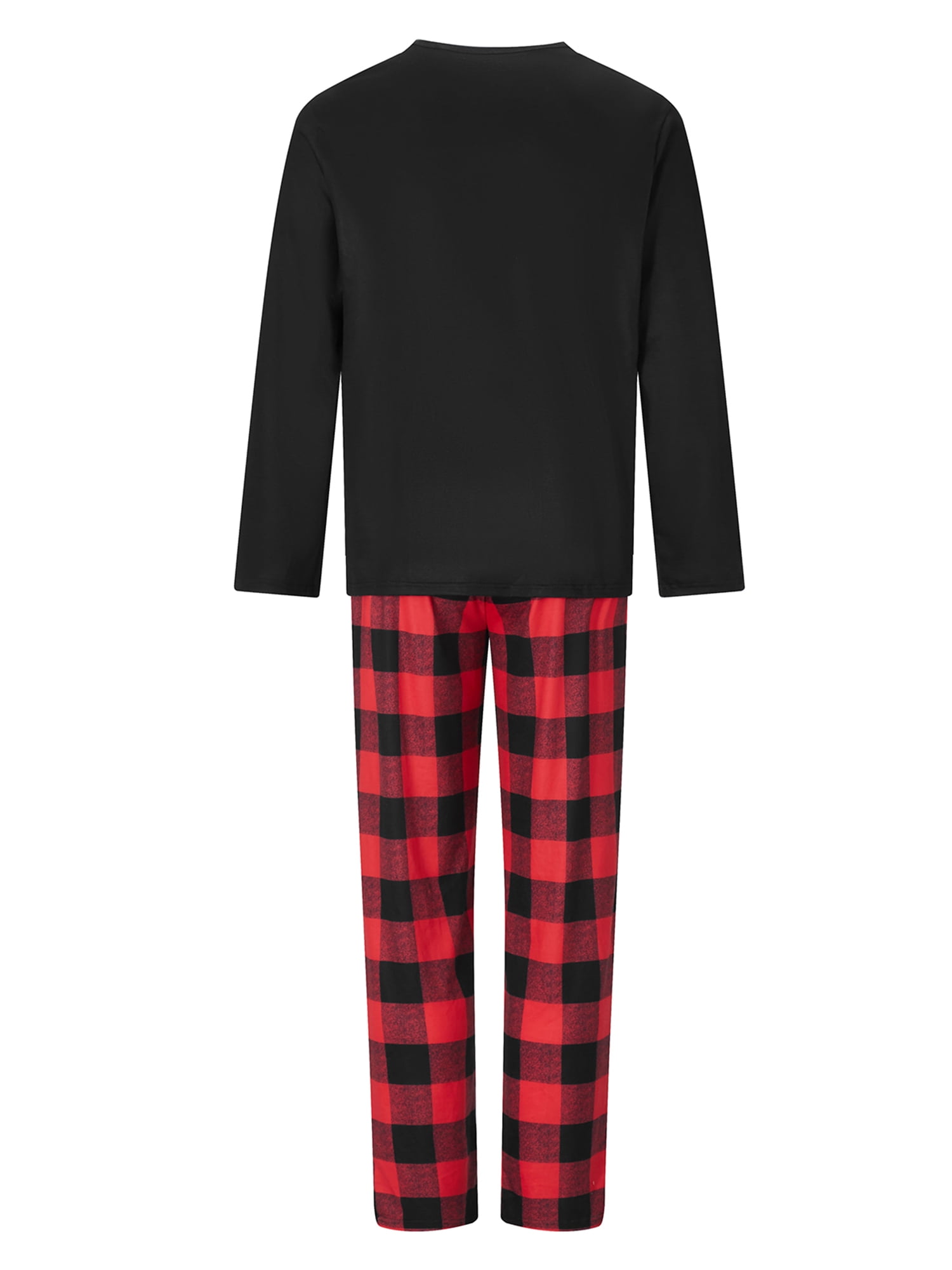 Matching Family Pajamas Sets Christmas PJ's Letter Print Top and Plaid Pants Jammies Sleepwear
