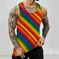 thumbnail image 5 of ZCFZJW Workout Tank Tops for Men Casual Tie Dye Colorful Striped Print Summer Sleeveless Vest Trendy Athletic Quick Dry Beach Hawaiian T-Shirts Multicolor#13 XL, 5 of 5