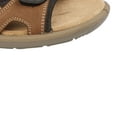 thumbnail image 3 of Roamers Mens Triple Strap Leather Touch Fastening Sports Sandals, 3 of 4