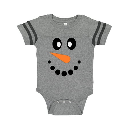 

Inktastic Cute Smiling Snowman Face with Carrot Nose Gift Baby Boy or Baby Girl Bodysuit