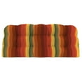 thumbnail image 4 of Jordan Manufacturing 44" x 18" Islip Cayenne Maroon Stripe Rectangular Tufted Contoured Outdoor Wicker Settee Bench Cushion, 4 of 12