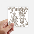 thumbnail image 1 of Baroque Art Black White Lion Shield Sticker Square Waterproof Stickers Wallpaper Car Decal, 1 of 1