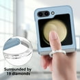 thumbnail image 3 of SaniMore for Samsung Galaxy Z Flip5 (6.7" 2023) Case, [Metal Daimond Rotating Ring Kickstand] Skin-feel PC Folding Shell Shockproof Anti-drop Stand Cover Slim Fit Lightweight for Girls Women, Skyblue, 3 of 8