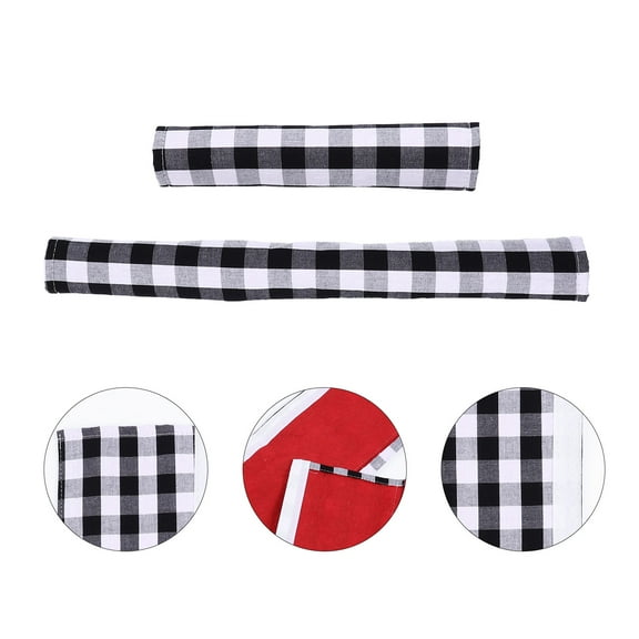 WEUVEB Fabric Cabinet Handle Covers Black Linen 4Set Anti Skid