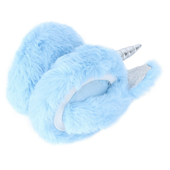 HEMOTON Skyblue Unicorn Plush Earmuffs for Kids Great for Ear Protection in Cold Weather One Size Fits Most