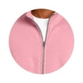 thumbnail image 5 of Men's Full Zip Up Casual T-Shirt Long Sleeve Loose Fit Cardigan Tops for Autumn Winter Fashion Christmas Holiday,Light pink,XL, 5 of 6