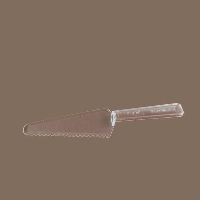 Cuchillo tenedor cuchara desechable de 24 cm, cuchillo de plástico transparente envasado individualmente, cuchillo triangular para tarta de cumpleaños