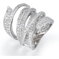 thumbnail image 2 of GFDYREE Jewelry Rhodium Plated Cubic Zirconia Wide Band Cocktail Ring, 2 of 6