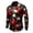 P-Black, variant on Kcodviy Men's Casual Printed Shirt Button Down Bodysuit Autumn/Winter Long Sleeved Single Adult Bodysuit Male Breasted Lapel Plaid Striped Large N Shirt