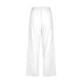 thumbnail image 4 of HAJWOH Capris Pants for Women Cotton Linen Casual Summer Straight Wide Leg Loose Drawstring Elastic Cropped Trouser, 4 of 5