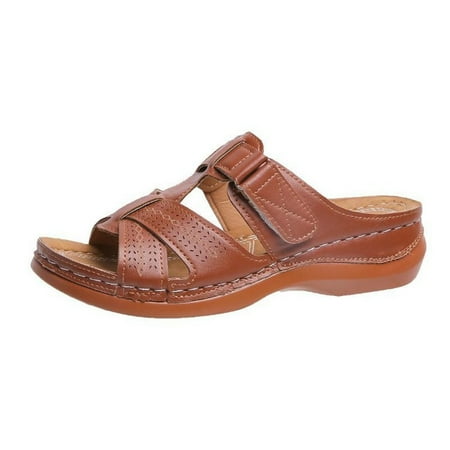 

Fanxing Slides Sandals for Women Platform Sandal with Orthotic Arch Support Arch Support Sandal Summer Velcro Slippers
