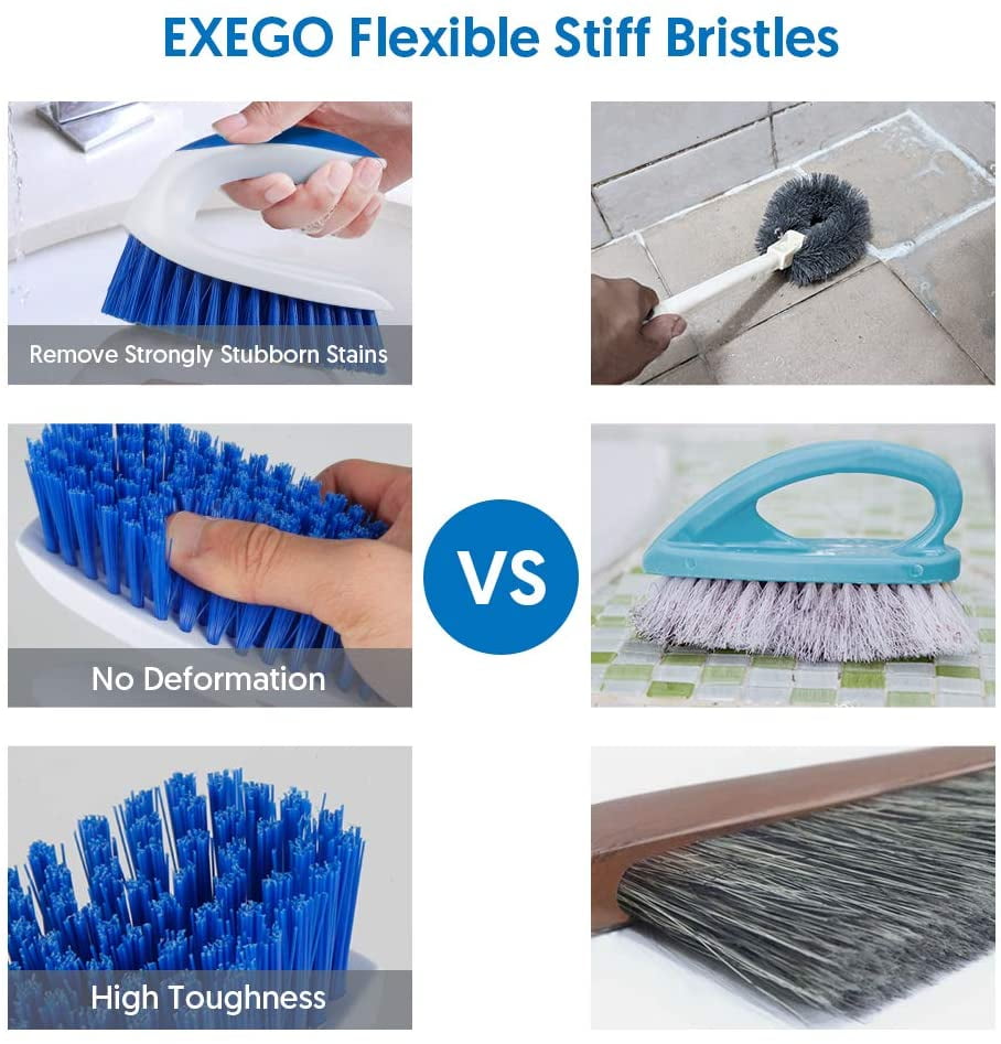 Scrub Brush | Shower Cleaning Brush | Comfort Grip & Stiff Flexible  Bristles | Ideal for Cleaning Bathroom, Shower, Kitchen, Sink | Bristle  Brush for
