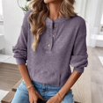 thumbnail image 2 of CAIXIA Womens Long Sleeve Henley Shirts Dressy Casual Button Up Tops Soft Ribbed Knit Tunic Basic Top, Loose Fit Crew Neck Tee Shirt, Drop Shoulder Blouses Fall Fashion Work Office Outfits, 2 of 5
