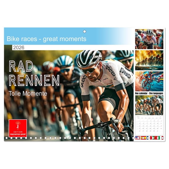 Bike races - great moments (Monthly Wall Calendar 2026 11.7 x 16.5 (open)), CALVENDO 14 Month Calendar