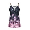 thumbnail image 4 of Keeccty Summer V-Neck Zipper Blouse Printing Metal Buckle Camisole Top for Women, 4 of 7