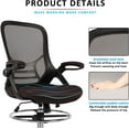 thumbnail image 7 of HYLONE Drafting Chair, Tall Office Chair Standing Desk Chair Brown Mesh High-Back Drafting Stool with Flip-Up Arms, Adjustable Foot Ring, Brown, 7 of 7