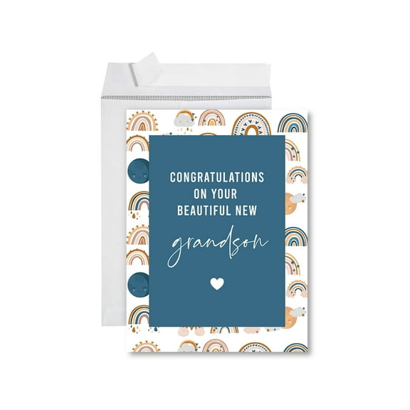 Koyal Wholesale Funny National Grandparents Day Jumbo Card, New Grandson Card for Grandma and Grandpa, 1-Pack