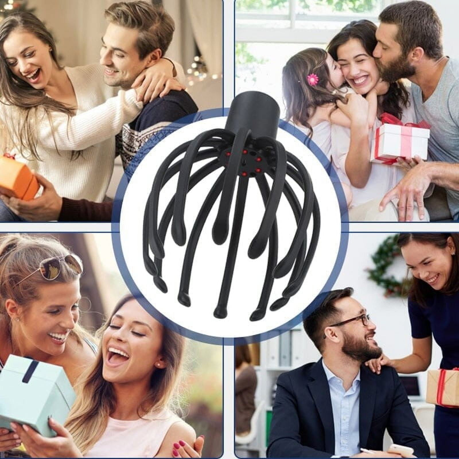 Electric Scalp Massager, Head Massager Scalp Stress Relax, Kneading Hair Massage with 3 Modes, 360 Degree Head Massager, Head Massagers For Scalp and Neck Stress Relief And Relaxation