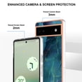 thumbnail image 3 of Designed for Google Pixel 6a Marble Case, Ultra Thin Girls Women Plating Marble Designed Flexible Soft TPU IMD Marble Protective Case Cover for Google Pixel 6a - Green, 3 of 6