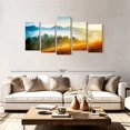 thumbnail image 2 of Elephant Stock Dreamy Mountainscape Wall Art - Horizontal Multi Panel Canvas - Living Room Wall Decor - Wellness Multi Panel - Teal And Purple Decor - 80" x 40", 2 of 8