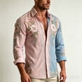 thumbnail image 4 of Mens Long Sleeve Floral Shirts Summer Casual Button Down Dress Shirts Wedding Party Holiday Shirt, 4 of 5