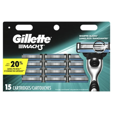 Gillette Mach3 Men's Razor Blades, 15 Blade