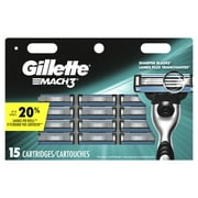 Gillette Mach3 Razor Blade Refills for Men, 15 Count