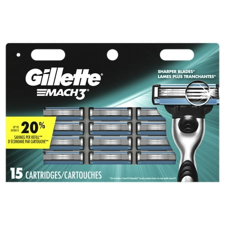 Gillette Mach3 Men's Razor Blades, 15 Blade (Best Safety Razor For Head Shaving)