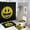 Creep Smiley, variant on Shower Curtain Set 4 Piece include Shower Curtain and Rugs and Non Slip U Shaped Toilet Rugs Luxury Bathroom Decor Creep Smiley