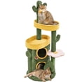 thumbnail image 3 of Yaheetech 48.5″ H Oasis-themed Cat Tower with Condos, Perches & Scratching Posts, Green/Yellow, 3 of 7