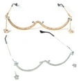 thumbnail image 4 of kurtrusly Frameless Glasses Without Glasses Eyeglass Frame With Crystal Rhinestone Punk Style Water Droplet silver, 4 of 6