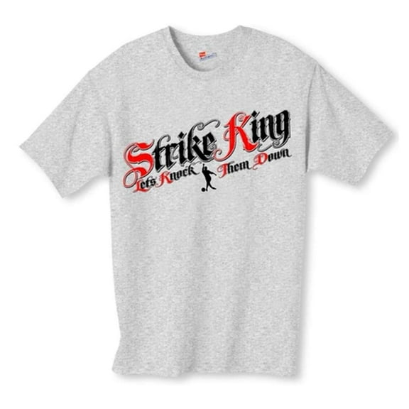 Strike King Bowling T-Shirt- Gray Large