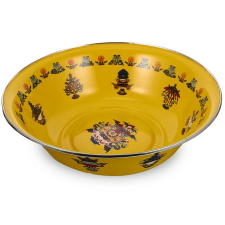 

Retro Enamel Soup Bowl Multi-functional Enamel Basin Vintage Enamelware
