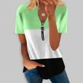 thumbnail image 2 of Blusa informal con cuello en V y manga corta con estampado de verano para mujer con estilo OAVQHLG3B Store  lin121212, 2 of 5