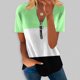 thumbnail image 2 of Blusa informal con cuello en V y manga corta con estampado de verano para mujer con estilo OAVQHLG3B Store  lin121212, 2 of 5